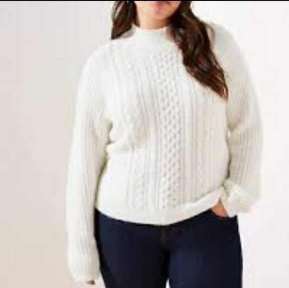 NWT Mock neck Cable Sweater - Picture 3 of 8